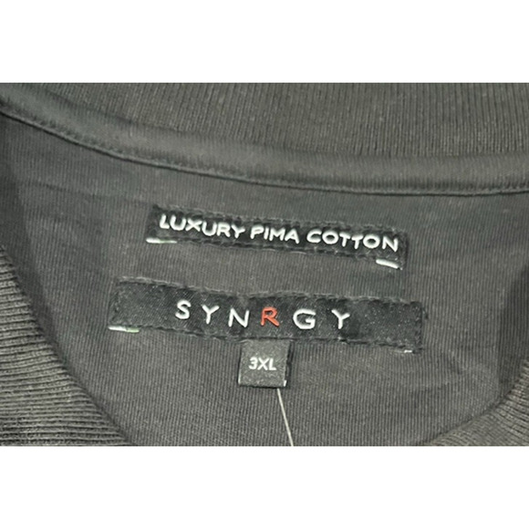 Synrgy Luxury Pima Quarter Zip Pullover Long Sleeve Black SZ 3XL New $48 - Picture 3 of 6